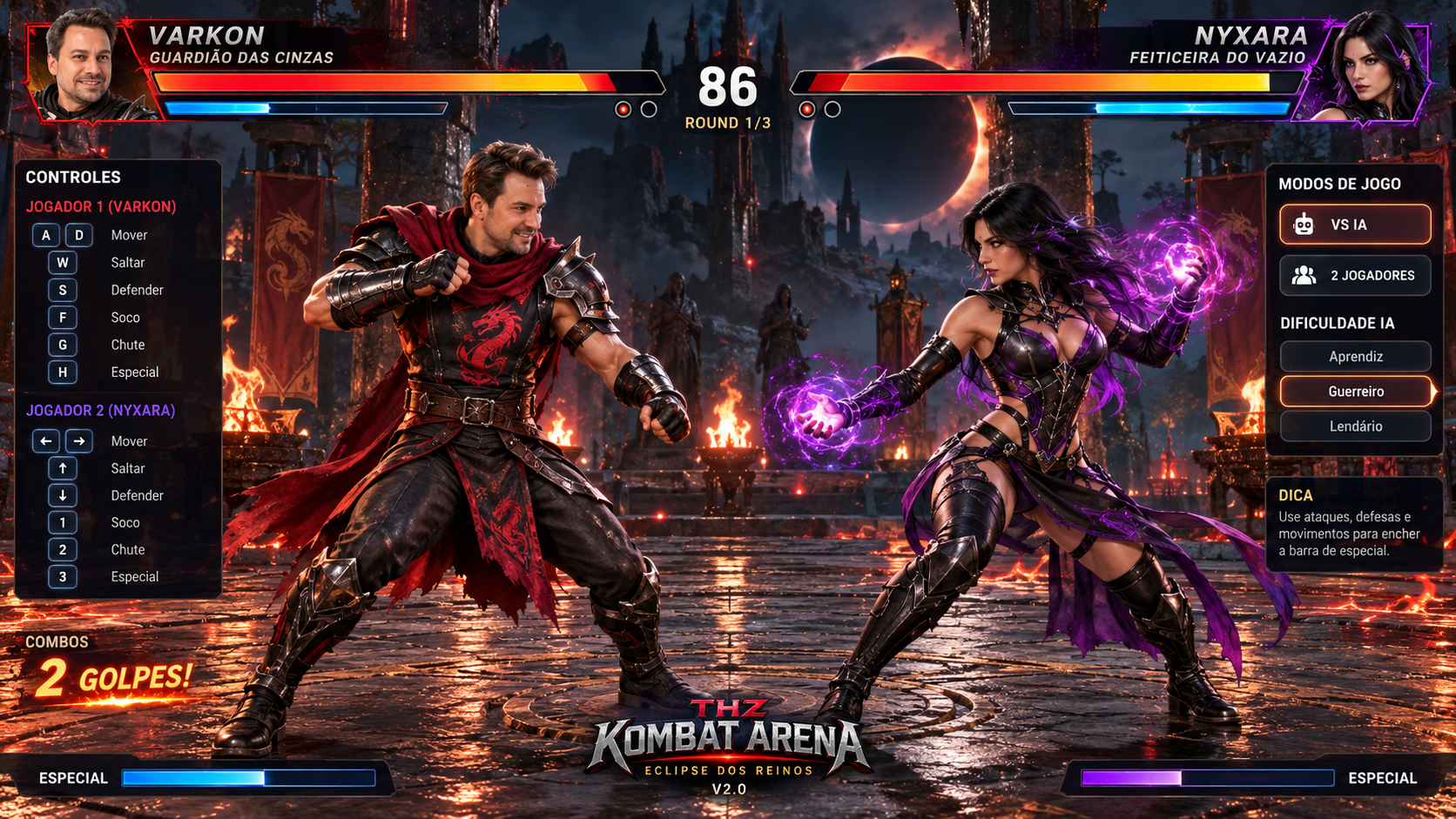 Arte de apresentação do jogo THZ Kombat Arena