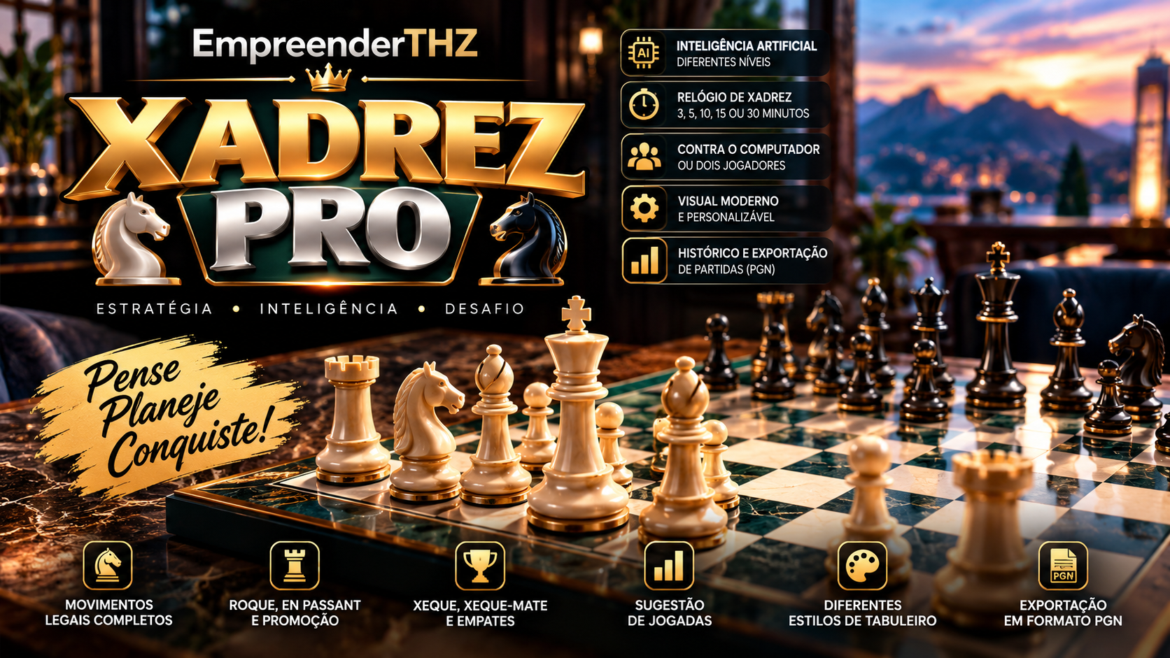 Capa oficial do Xadrez Pro da EmpreenderTHZ